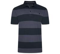 Kam Rugby Polo Shirt Striped Short Sleeved Collared Mens Plus Size 2XL-8XL 5550 (UK, Alpha, 4XL, Plus, Regular, Carbon and Dusty Blue)