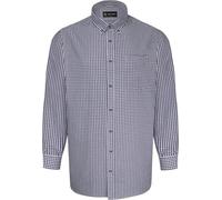 Kam Shirt Long Sleeve Collared Gingham Formal Wear Plus Size Mens 2XL-8XL 6351 (UK, Alpha, 3XL, Plus, Regular, Navy)