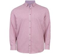 Kam Shirt Long Sleeve Collared Gingham Formal Wear Plus Size Mens 2XL-8XL 6351 (UK, Alpha, 4XL, Plus, Regular, Red)