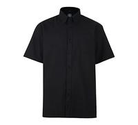 KAM Short Sleeve Shirt for Men Plain Casual Office Wedding Business Basic Button Up Black 7XL