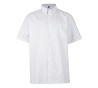 KAM Short Sleeve Shirt for Men Plain Casual Office Wedding Business Basic Button Up White 4XL
