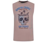 Kam Sleeveless South Coast Surf Print Cotton Casual Mens Plus Size 2XL-8XL 5802 (UK, Alpha, 5XL, Plus, Regular, Mauve)