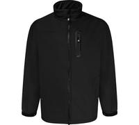 KAM Soft Shell Jacket Long Sleeve Zip Up High Neck Pockets Mens Plus Size KV132 (UK, Alpha, 7XL, Plus, Regular, Black)