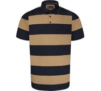 KAM Striped Rugby Polo Shirt for Men in Navy/Taupe, 6XL