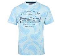 KAM T Shirt Hawaii Surf Leaf Print Cotton Crew Neck Casual Top Mens 2XL-8XL 5773 (UK, Alpha, 4XL, Plus, Regular, Powder Blue)