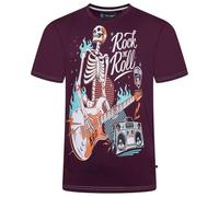 Kam T Shirt Rock N Roll Skull Print Cotton Tee Casual Mens Plus Size 2-8XL Fig 5791 (UK, Alpha, 6XL, Plus, Regular, Fig)