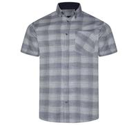 Kam Textured Check Shirt Short Sleeve Casual Button Up Mens Plus Size 2-8XL 6382 (Navy, 7XL)