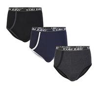 Kam Underwear Briefs in 3 Pack Soft Cotton Rich Multipack Classic in Black, Navy and Charcoal Black/Navy/Charcoal 5XL