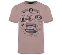 Kam Urban Jeans Printed T Shirt Cotton Tee Casual Mens Plus Size 2XL-8XL 5807 (UK, Alpha, 4XL, Plus, Regular, Mauve)
