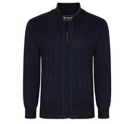 KAM Zip Through Cardigan Cable Knit Mens King Size Sweater Navy 5XL (81)