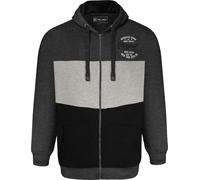 KAM Zip Up Hoodie Panelled Long Sleeve Drawstring Pockets Mens Plus Size 7070 (UK, Alpha, 5XL, Plus, Regular, Charcoal)