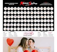 Kama Sutra Scratch Off Bedroom Game A2 Poster. / Creative Kink Night Posters with Adventurous Positions and Fun Challenges, 42cm By 59.4cm / A2 High Gloss Scratch Off Poster.