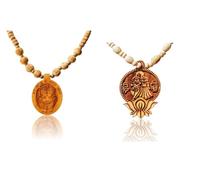 Kamada Combination of Shri Khatushyam spiritual pendant tulsi mala and exquisite Radha krishna lotus Tulsi (basil) mala,Spritual Pendant Necklace for Women and Men