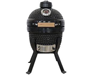 KAMADO BONO Ceramic BBQ Grill, 13" Picnic I Mini Kamado BBQ Charcoal Grill, Egg bbq, Kamado Barbecue Grill I Portable Oven and Smoker with Stand