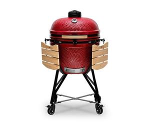 KAMADO BONO Ceramic BBQ Grill, 25" Grande Limited, Red I Kamado BBQ Charcoal Grill with Dual Zone Grilling System I Egg BBQ Smoker for Cooking, Smoking & Baking