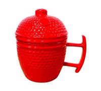 Kamado Bono Ceramic Red Kamado Cup With Lid 330Ml Stylish Gift Mug For Grill Lovers