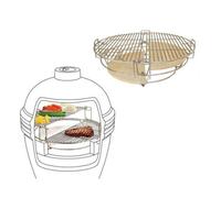 Kamado Bono Two Zone Grilling System 21 Inch Multi Level, Versatile Cooking For Direct And Indirect Grilling