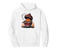 Kamado Grill Ceramic Egg Dome Minimalist Illustration Pullover Hoodie