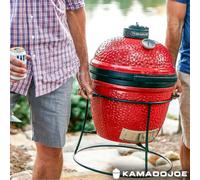 Kamado Joe Junior 13.5" Ceramic Charcoal Bbq Grill 5-In-1 Portable Cooker With Stand, Grate, Tools & Cover 150 Sq In Grill Space