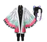 Kamado Nezuko Cosplay Costume Kamado Tanjiro/Kochou Shinobu Japanese Anime Kimono Complete Set Halloween Carnival Party Fancy Dress Role Play Outfit