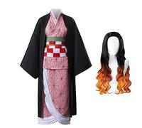 Kamado Nezuko Cosplay Costume Kamado Tanjiro/Kochou Shinobu Japanese Anime Kimono Complete Set Halloween Carnival Party Fancy Dress Role Play Outfit