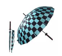 (Kamado Tanjirou) 100cm Demon Slayer Kimetsu No Yaiba Anime Peripherals Long Handle Sunny And Rainy Umbrella Samurai Knife Sword Weapon Parasol