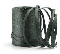 KAMAIKA Dark Green Raffia Paper Twine, 100m Natural Raffia Paper Ribbon for Gift Wrapping, Craft Projects, Decoration, Weaving and Gardening
