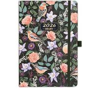 Kamaking 2026 Diary - Diary 2026 A5 Week to View Runs from January to December 2026, Beautiful Retro Hardcover, Elastic Pen Holder, Back Pocket, 21.3 x 14.7 x 1.6 cm