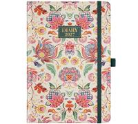 Kamaking 2027 Diary A5 Week to View for Efficient Planning, Jan 27-Dec 27 | with Vintage Floral Hardcover, Elastic Closure & Pen Loop, Inner Pocket, Pink