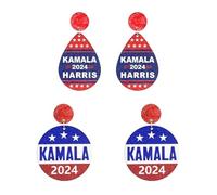 Kamala Harris Earrings for Women 2024 Vote Earrings Set Harris President Vote Campaign Dangle Earrings Harris Supporter Jewelry Gifts, M, Wooden, No Gemstone