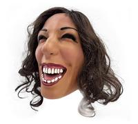 Kamala Harris Face Mas-k | Harris Full Head Latex Cover With Hair | Simulated Halloween Scary Head Cover | Fancy Dress Role Play Props For Parade Election Costume Party