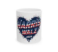 Kamala Harris Fand Tim Waltz 2024 Heart Design Mug,11oz