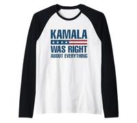 Kamala was Right About Everything - American Flag Raglan Baseball Tee