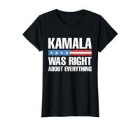 Kamala was Right About Everything - American Flag Value Graphic T-Shirt, Women, Black, XL
