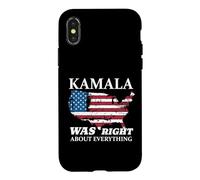 Kamala Was Right About Everything - USA Flag Map Retro Case for iPhone X/XS