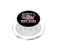 Kamala Was Right About Everything - USA Flag Map Retro PopSockets PopGrip for MagSafe