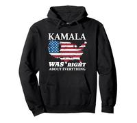 Kamala Was Right About Everything - USA Flag Map Retro Pullover Hoodie