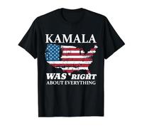 Kamala was Right About Everything - USA Flag Map Retro Value Graphic T-Shirt, Men, Black, S
