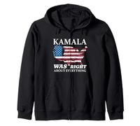 Kamala Was Right About Everything - USA Flag Map Retro Zip Hoodie