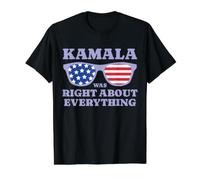 Kamala was Right About Everything - USA Flag Sunglasses Value Graphic T-Shirt, Men, Black, S