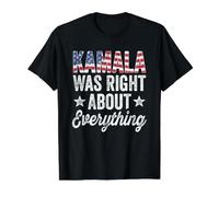 Kamala was Right About Everything - USA Flag Value Graphic T-Shirt, Men, Black, L