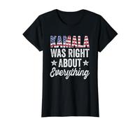 Kamala was Right About Everything - USA Flag Value Graphic T-Shirt, Women, Black, XL