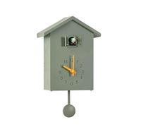 Kamanan Cuckoo Clock, Modern Pendulum Clock, Wall Clock with Pendulum, Modern Black Forest Clock with Night Rest Function, Bird Voice (Green)