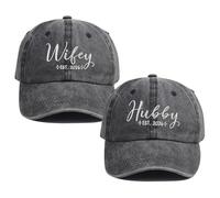 Kamaple 2 PCS Hubby and Wifey 2026 Hats for Men Women, Funny Adjustable Cotton Mr Mrs Embroidered Baseball Cap Couple Matching Caps Birthday Giftsfor Dad Mom