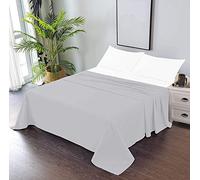Kamas 1PC Oversize Flat/Top Sheet 100% Egyptian Cotton Fabric 1000 TC Sateen Weave for Soft and Silky Feel, Fit Perfectly Large and Heavy Bed (Silver, King)