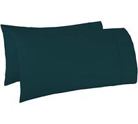 Kamas Egyptian Cotton Sateen Weave Pack of 2 Extra Large Pillowcase to Fit Your Oversized Pancake Large Huge & Gusseted Pillows (Teal Green, Queen Oversize- 23x34)