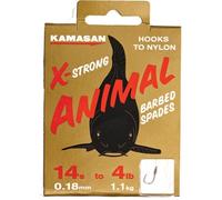 Kamasan Animal Heavy Barbed Hooks To Nylon - Size 18 2.5lb
