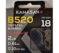 KAMASAN B520 FISHING HOOKS TO NYLON - SIZE 18 - ROACH, BREAM, SKIMMERS, GUDGEON, PERCH - CANAL , RIVERS, LAKES FISHING TACKLE