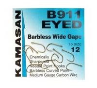 Kamasan B911 Barbless Eyed Hooks - 12
