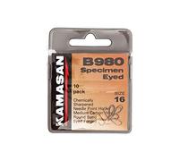 Kamasan B980 Barbed Specimen Eyed Hooks, Brown, One Size